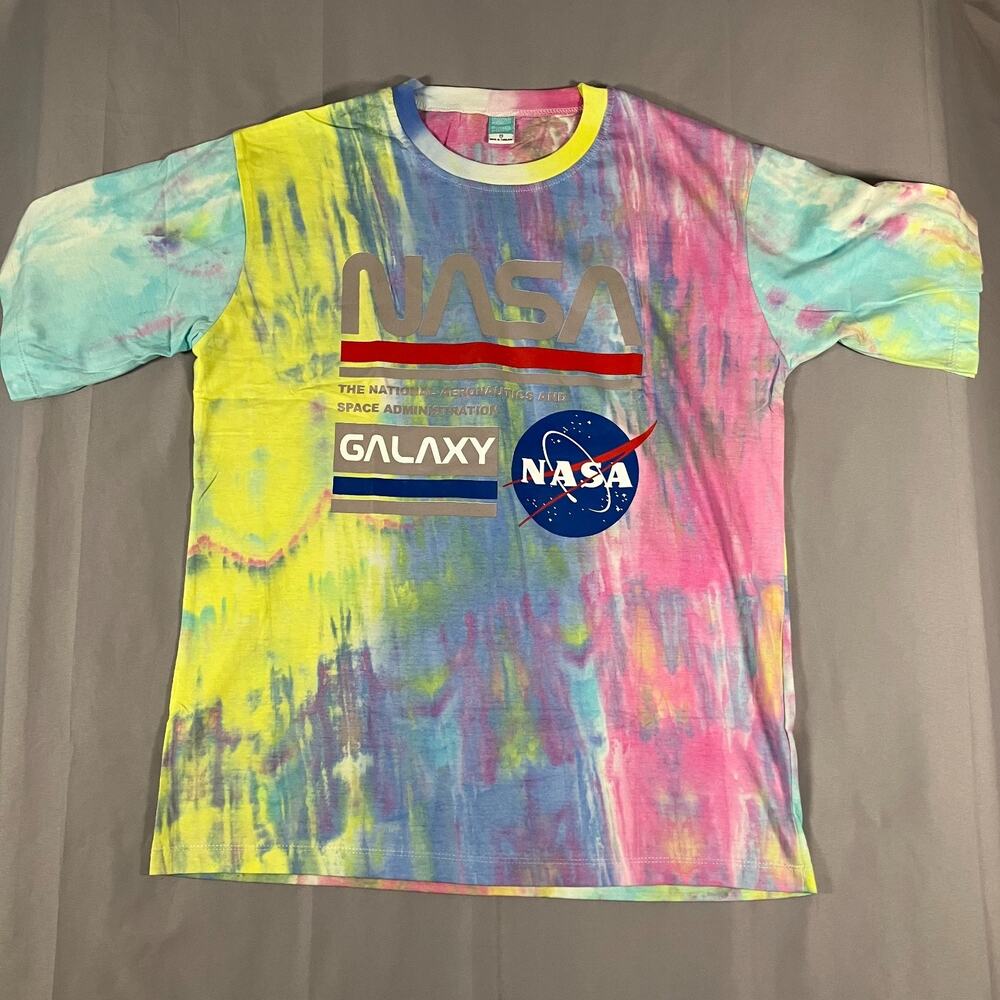 SoSo Shop NASA Galaxy T-Shirt Men’s Large Multicolor Tie-Dye Space Graphic Tee‎